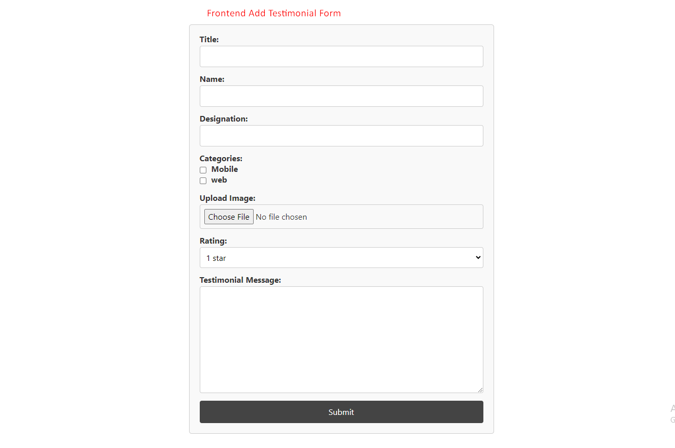 Frontend form design