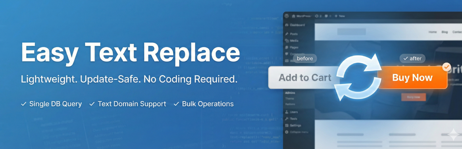 Text Replace — Find and Replace WordPress Strings
