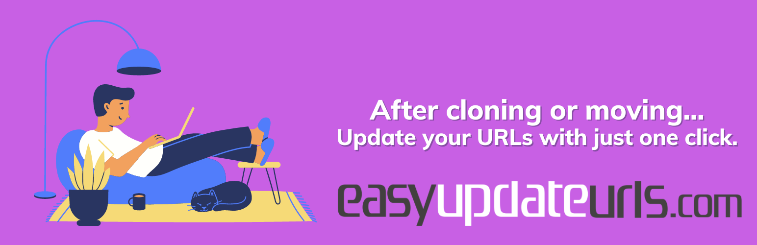 WordPress 外掛 Easy-Update-Urls: Change Site URL and Search and Replace Content in Database 的封面圖片。