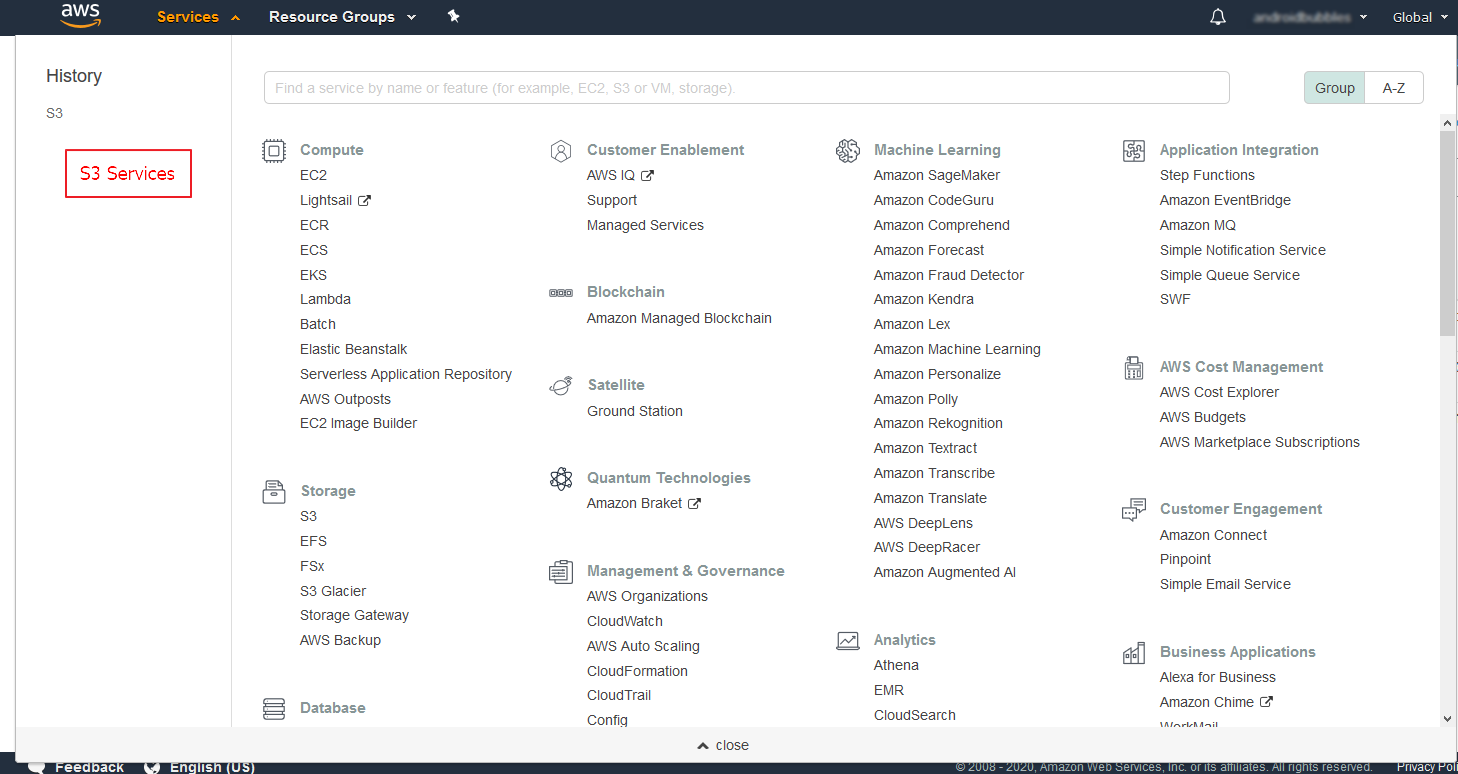 S3 services in Amazon