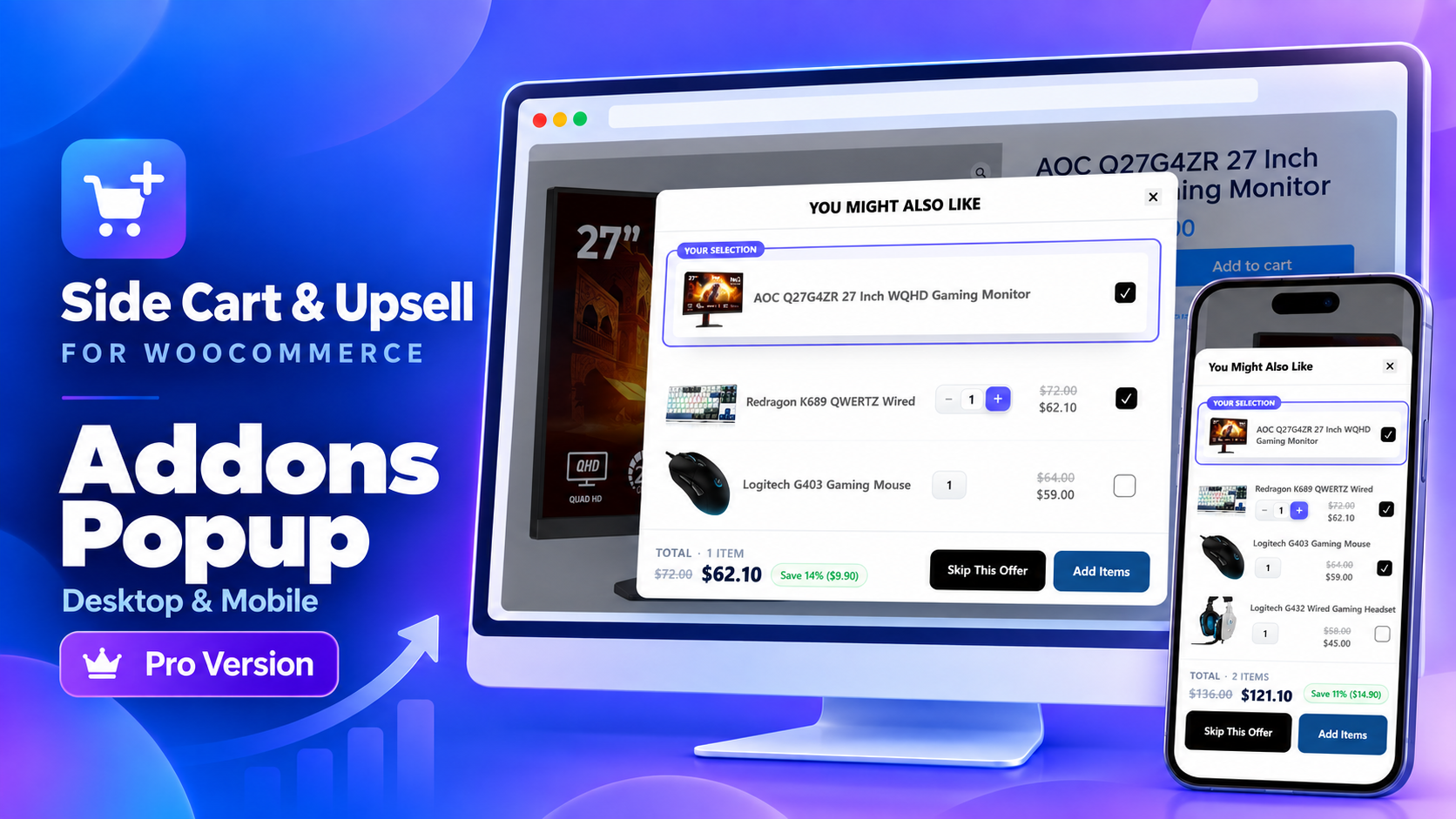 Add-ons Popup on Desktop & Mobile (Pro)