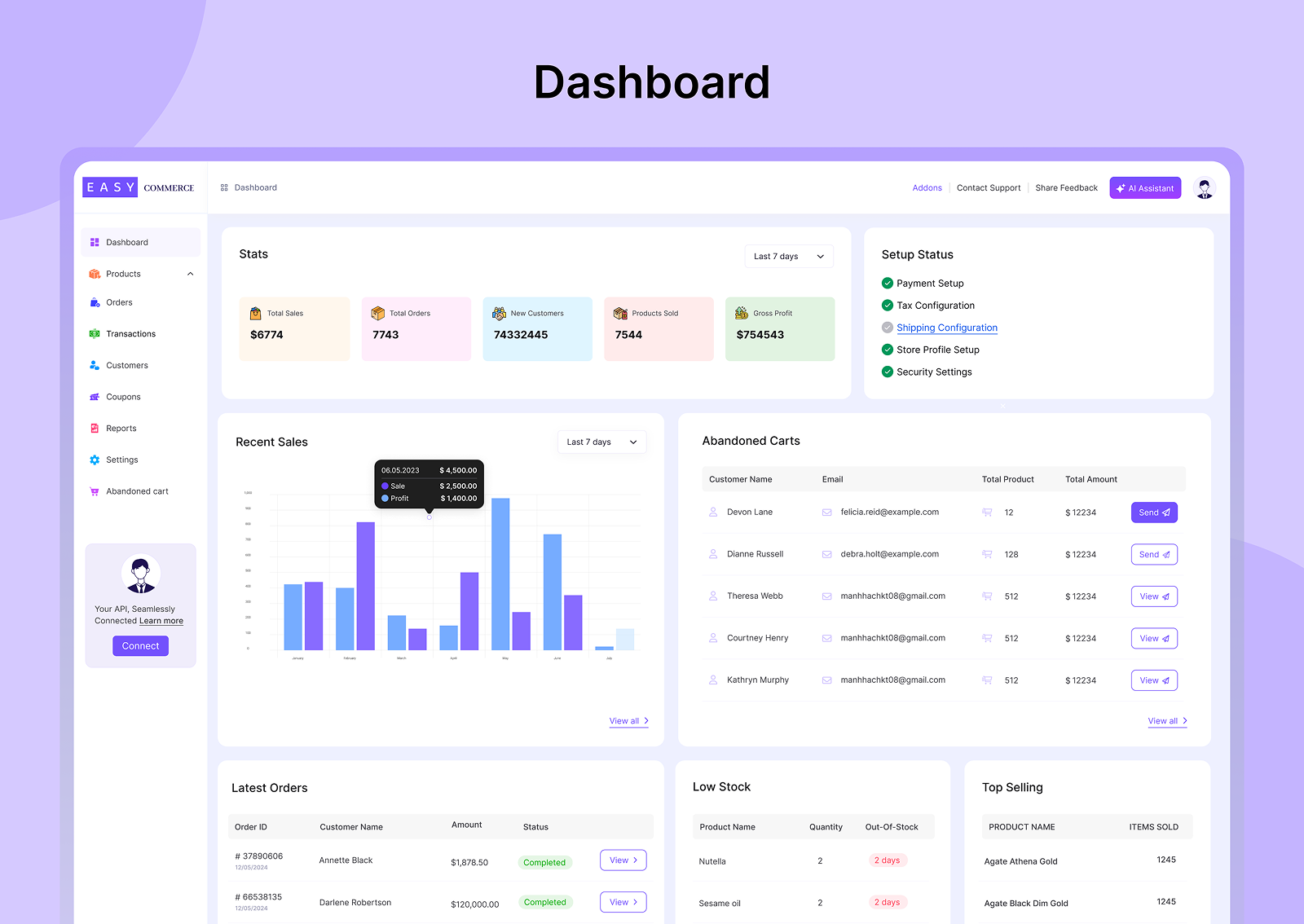 Dashboard – Get real-time insights with our intuitive and actionable dashboard.