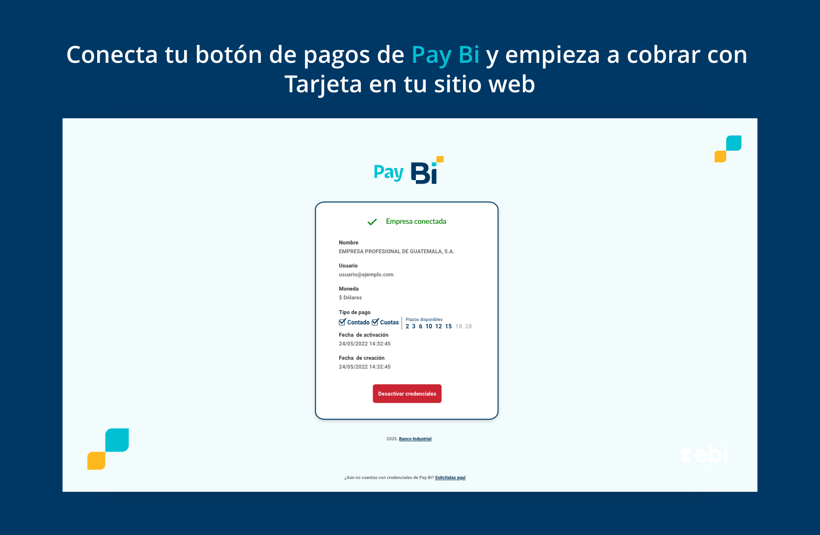 Conecta tu botón de pago y empieza a recibir pagos