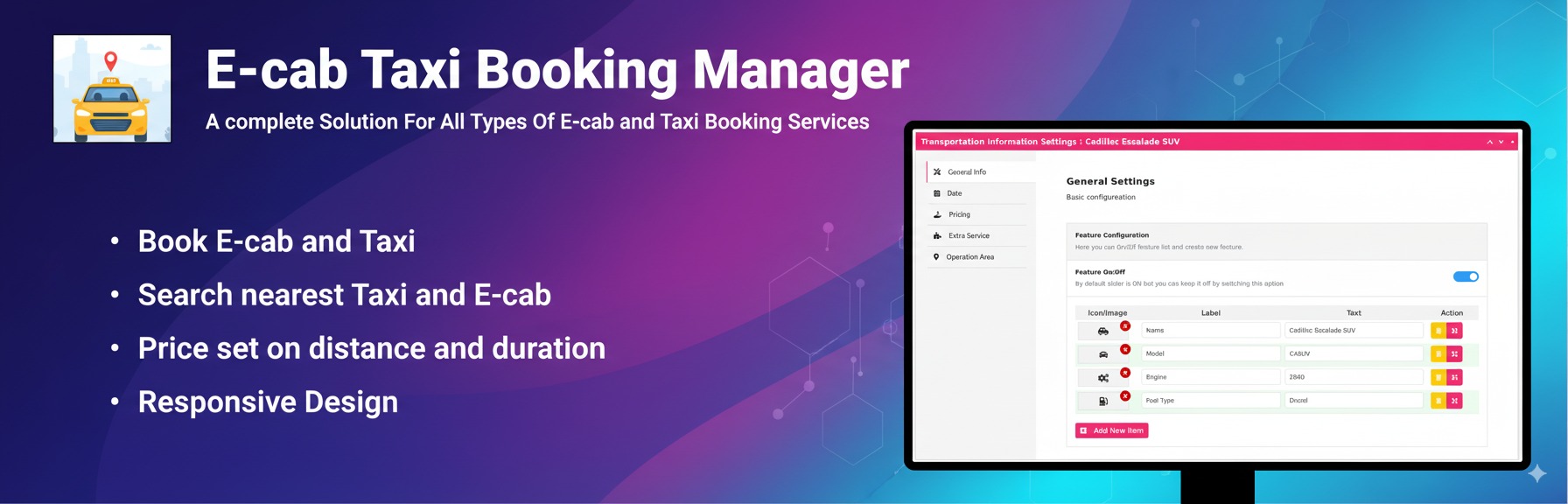 E-cab Taxi Booking Manager for Woocommerce
