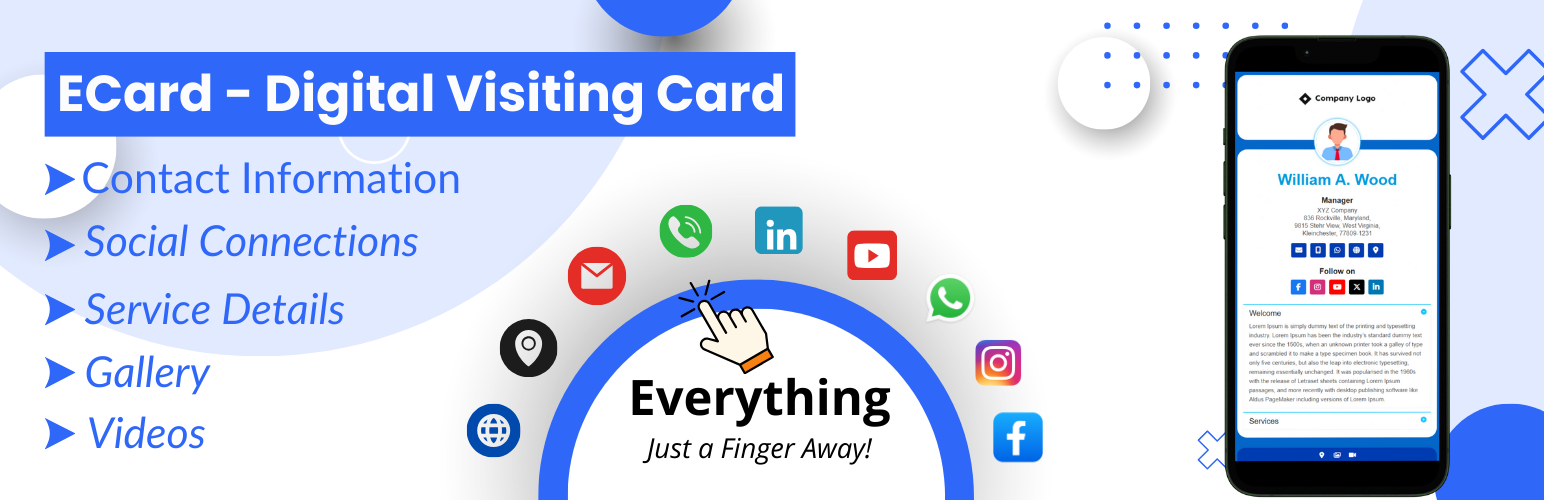WordPress 外掛 ECard – Digital Visiting Card 的封面圖片。