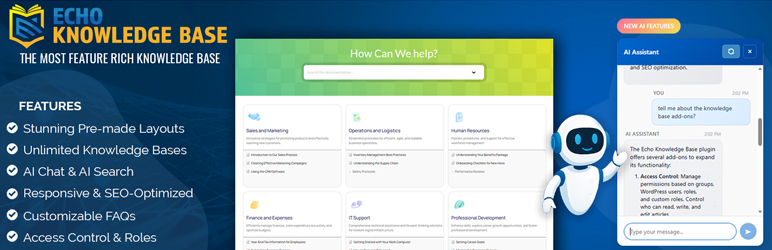 Advanced Knowledge Base Documentation, Articles and FAQ Tool with AI Chat, AI Search, and Import/Export