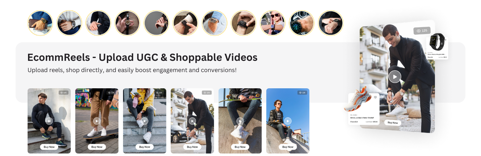 WordPress 外掛 EcommReels – Upload UGC & Shoppable Videos Reels 的封面圖片。