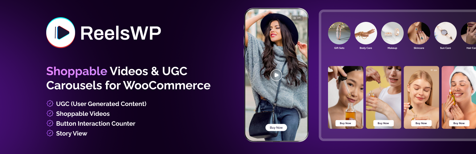 ReelsWP – Shoppable Videos & UGC Carousels for WooCommerce