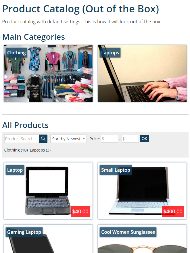 Default product catalog archive.