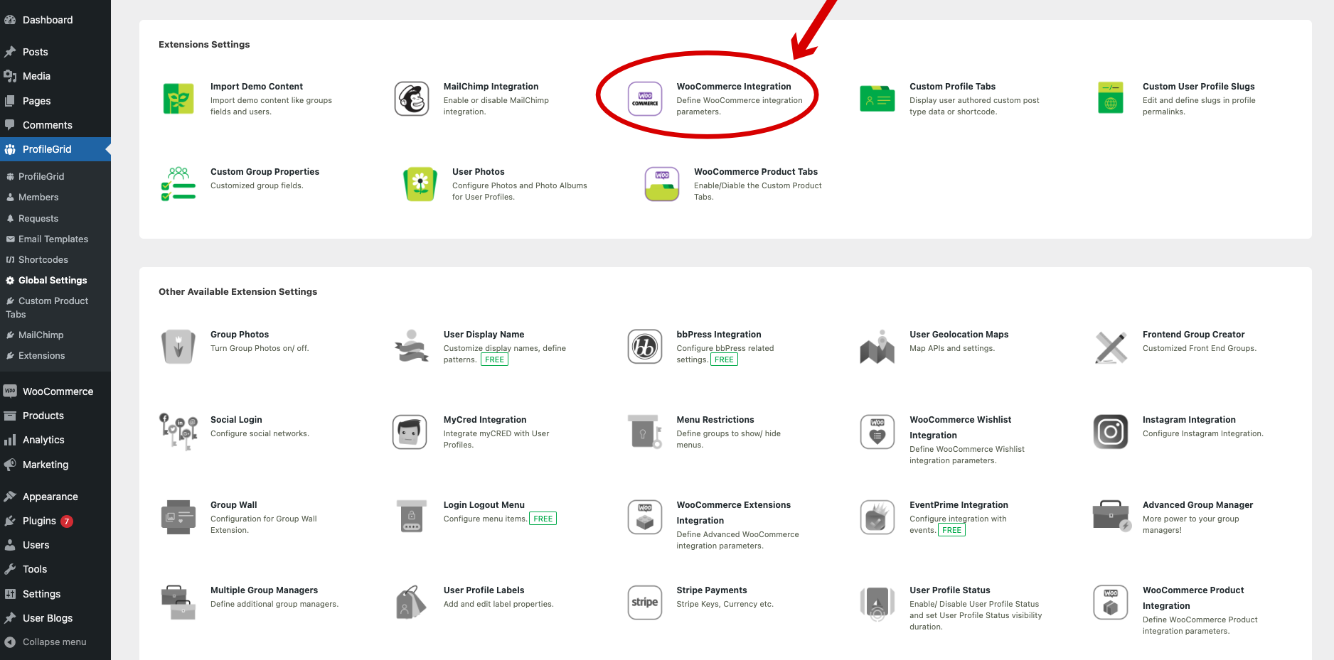 Accessing this extension's settings page