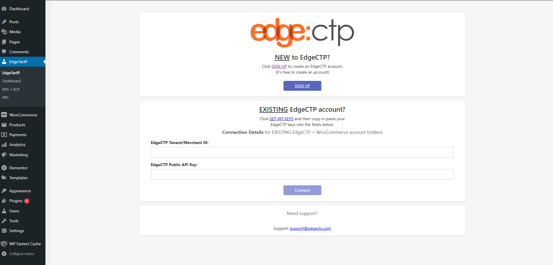 Connect EdgeCTP by signing up