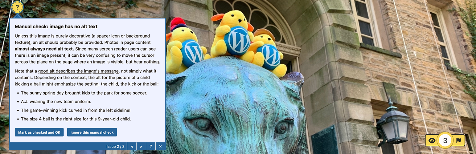 WordPress 外掛 Editoria11y Accessibility Checker 的封面圖片。