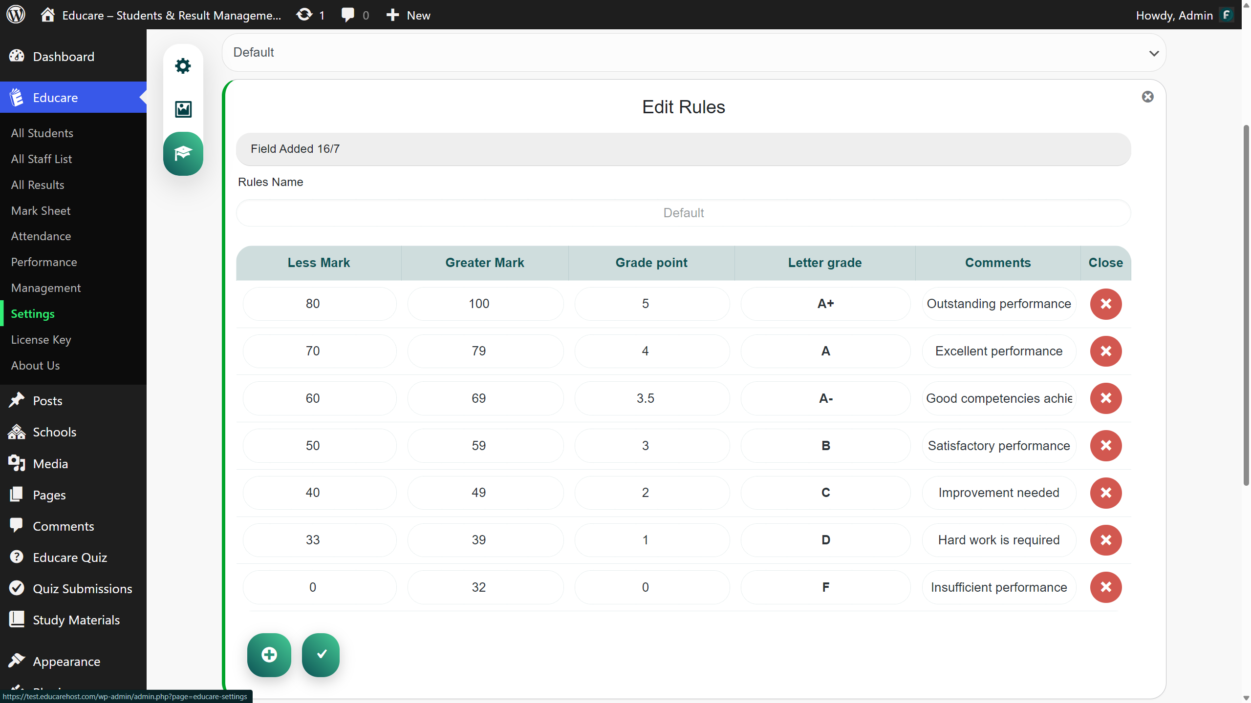 Results Templates