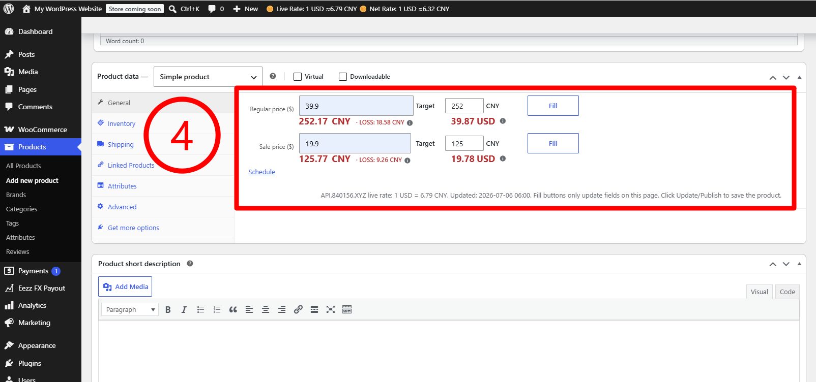 Simple product price conversion and reverse price calculation.