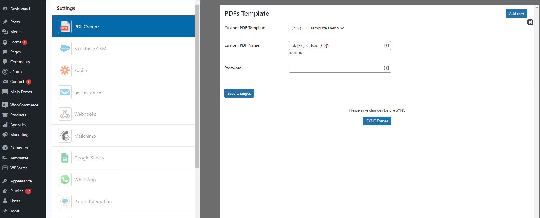 eForm PDF + Drag And Drop Template Builder