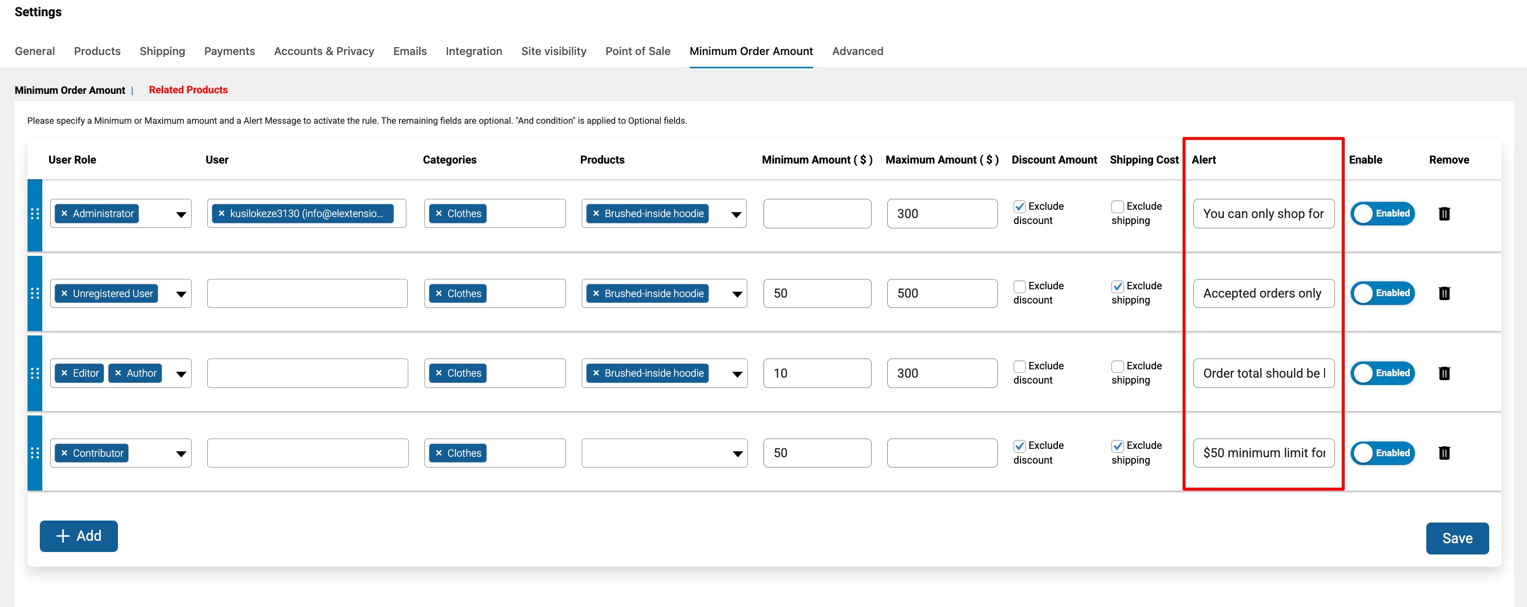 ELEX Minimum Order Amount for WooCommerce