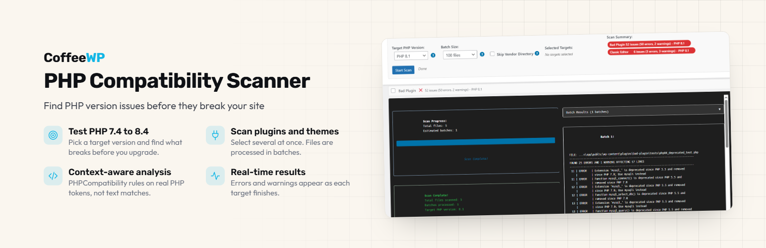 WordPress 外掛 Eli's PHP Compatibility Scanner 的封面圖片