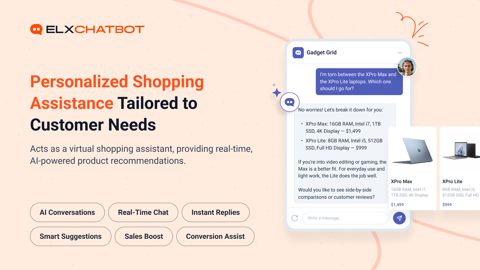 Personalized shopping assistance with AI-powered product recommendations and comparisons.