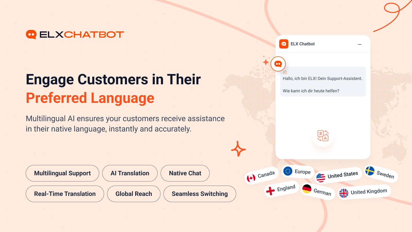 Multilingual AI chat that engages customers in their preferred language.