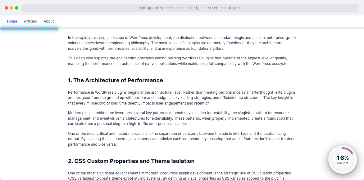 Live Preview Engine with browser simulation and adjustable reading speed.