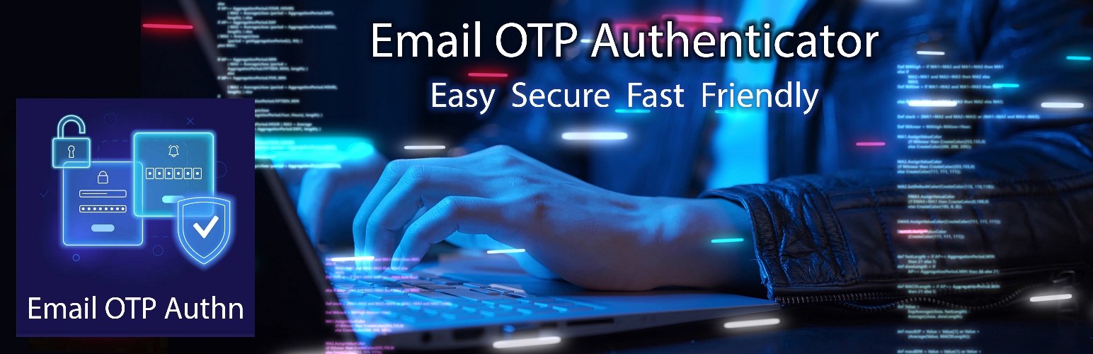 WordPress 外掛 Email OTP Authenticator – Login, Register or serve without Login or without Account 的封面圖片。