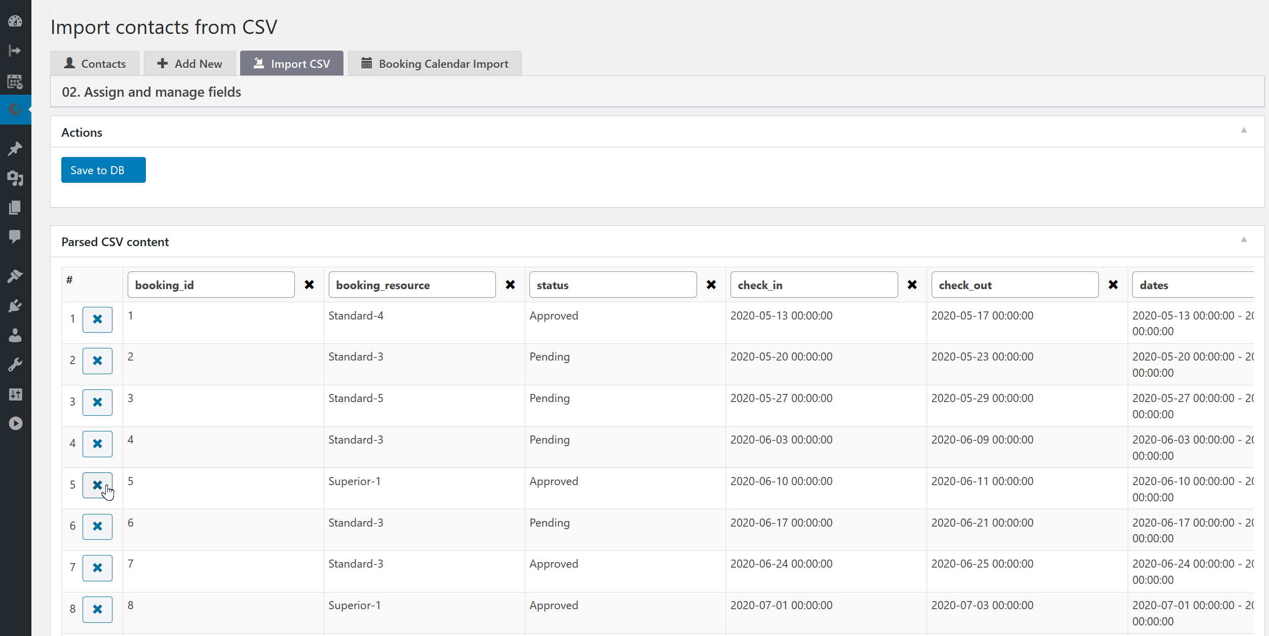 <strong>Manage the content of the CSV file</strong> - specify only the necessary fields when importing contacts by deleting certain rows or columns in the CSV file.