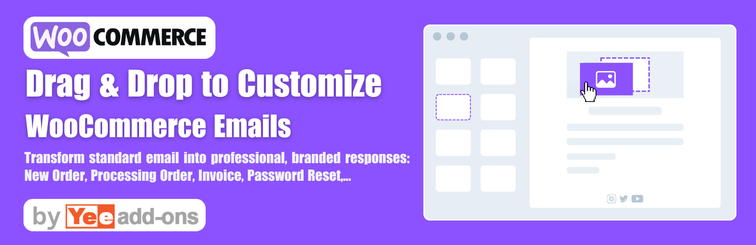 WordPress 外掛 Email Templates Customizer for WooCommerce + Drag And Drop Template Builder 的封面圖片。