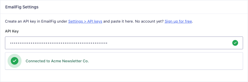 Connecting your EmailFig account.