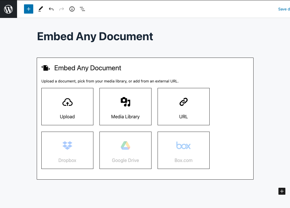 Embed Any Document Gutenberg Block