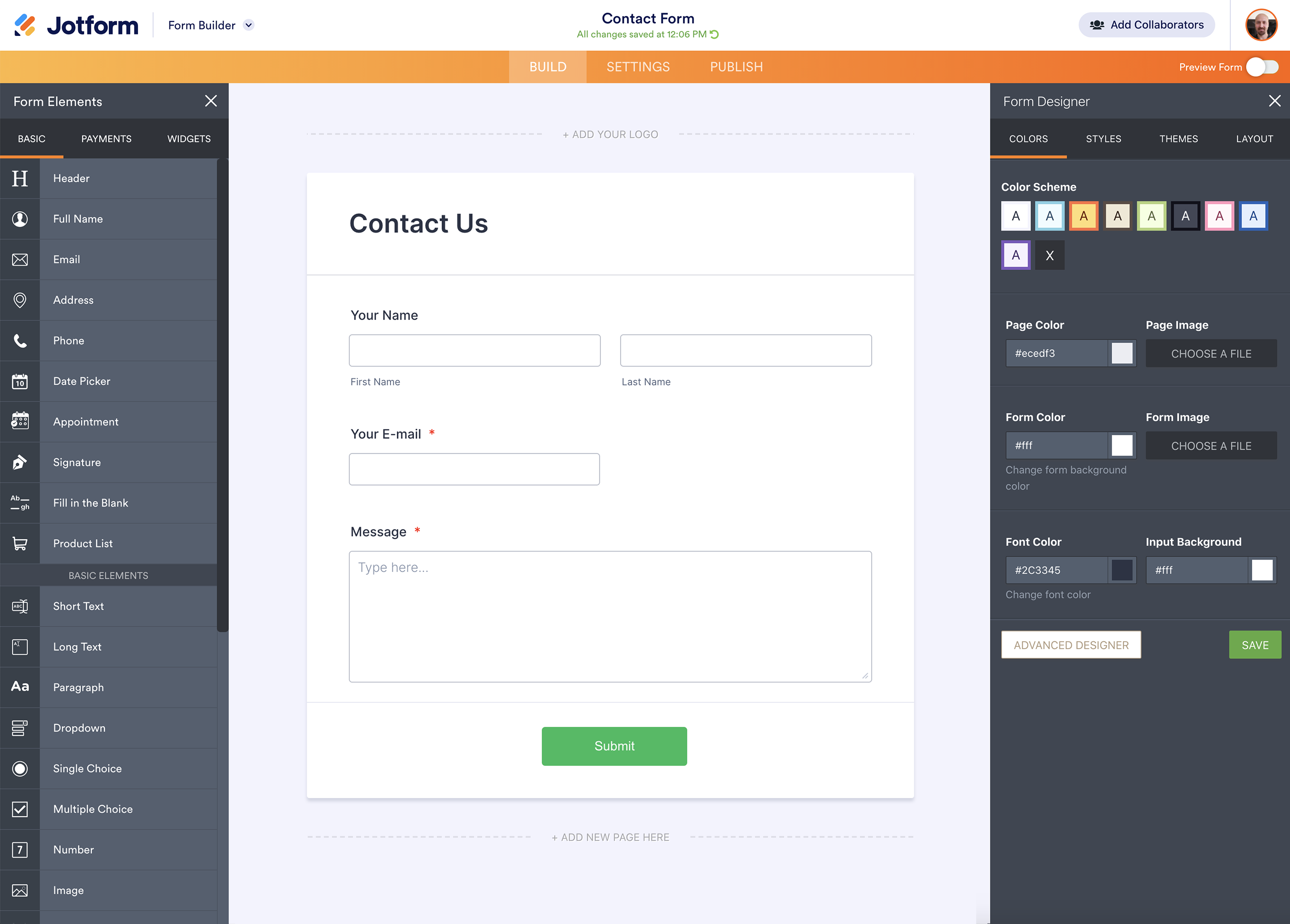 Jotform’s drag-and-drop Form Builder includes advanced customization tools and the ability to inject CSS code.