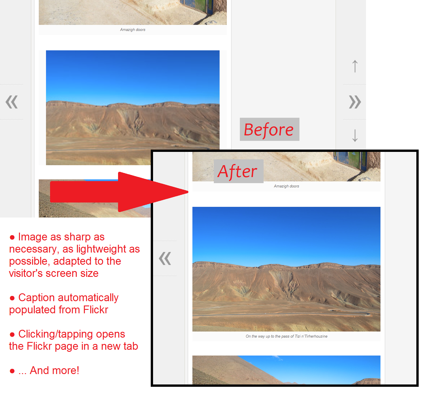 Example of visible changes when using Embed Pro Flickr