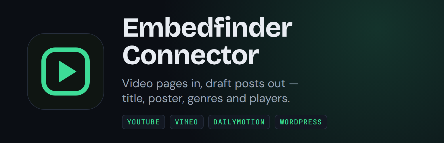 WordPress 外掛 Embedfinder Connector 的封面圖片