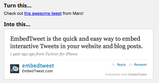 An example of an embedded tweet.