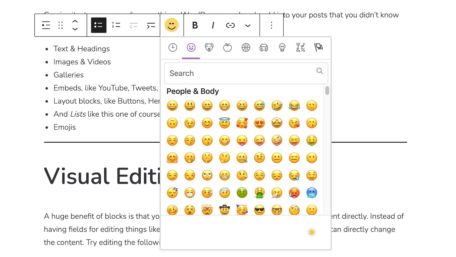 Emoji Toolbar