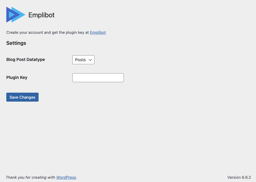 Effortlessly set up your blog by selecting the desired content type for your blog page entity. Simply paste the plugin key provided in our service dashboard, save, and let Emplibot handle the rest. Sit back, relax, and watch as your blog thrives with automated, high-quality content.