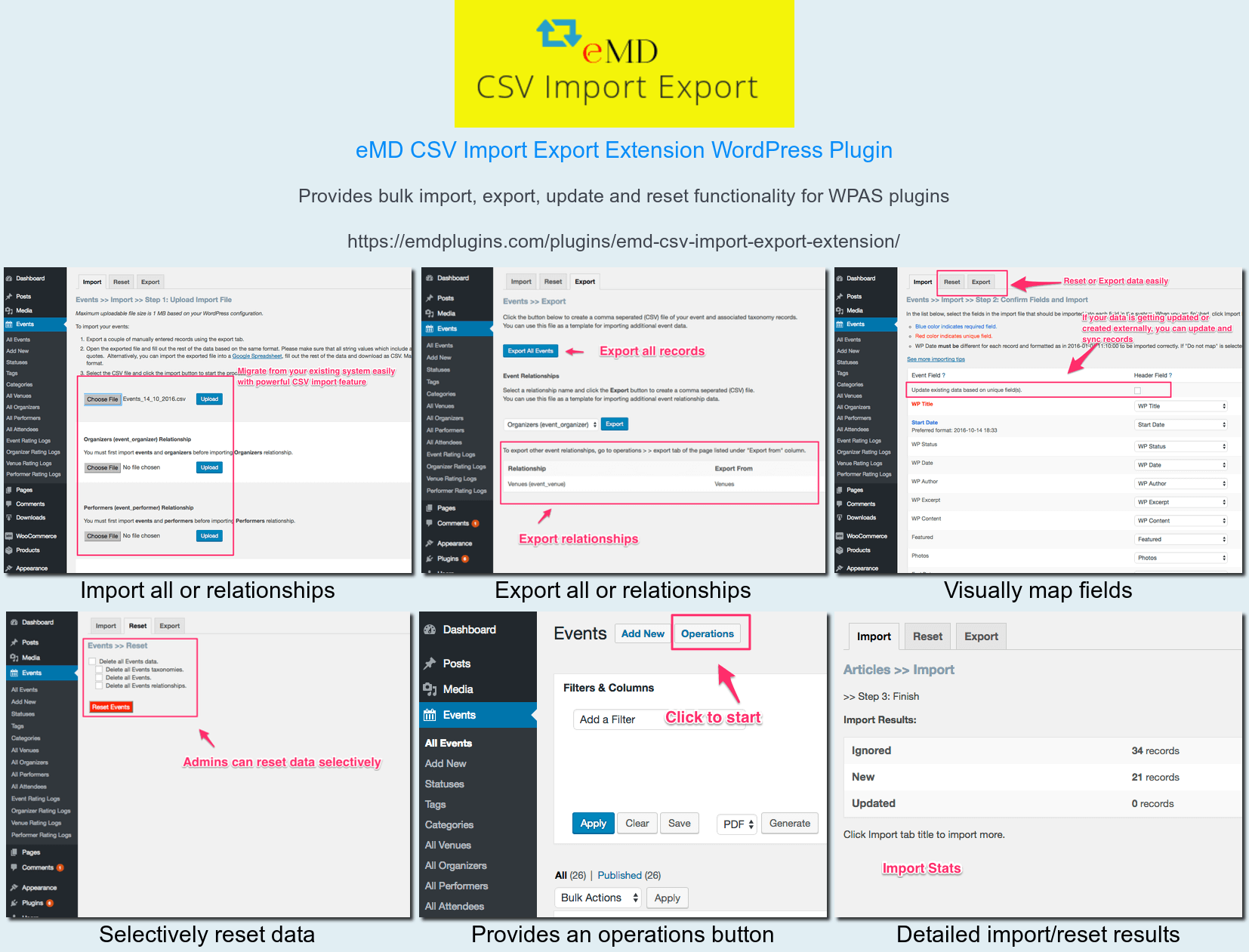 <a href="https://emdplugins.com/plugin-features/employee-directory-importexport-addon/?pk_campaign=empd-com-readme">eMD CSV Import Export Addon</a> for bulk import/export from/to CSV files