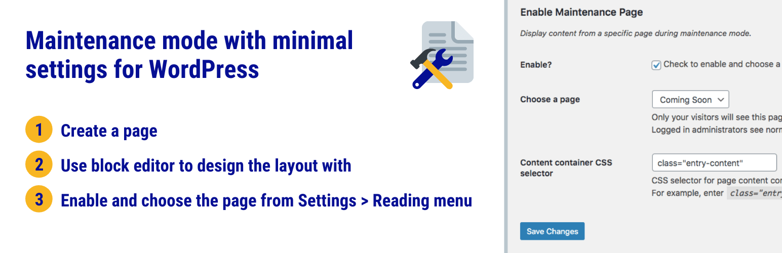 Enable Maintenance Page