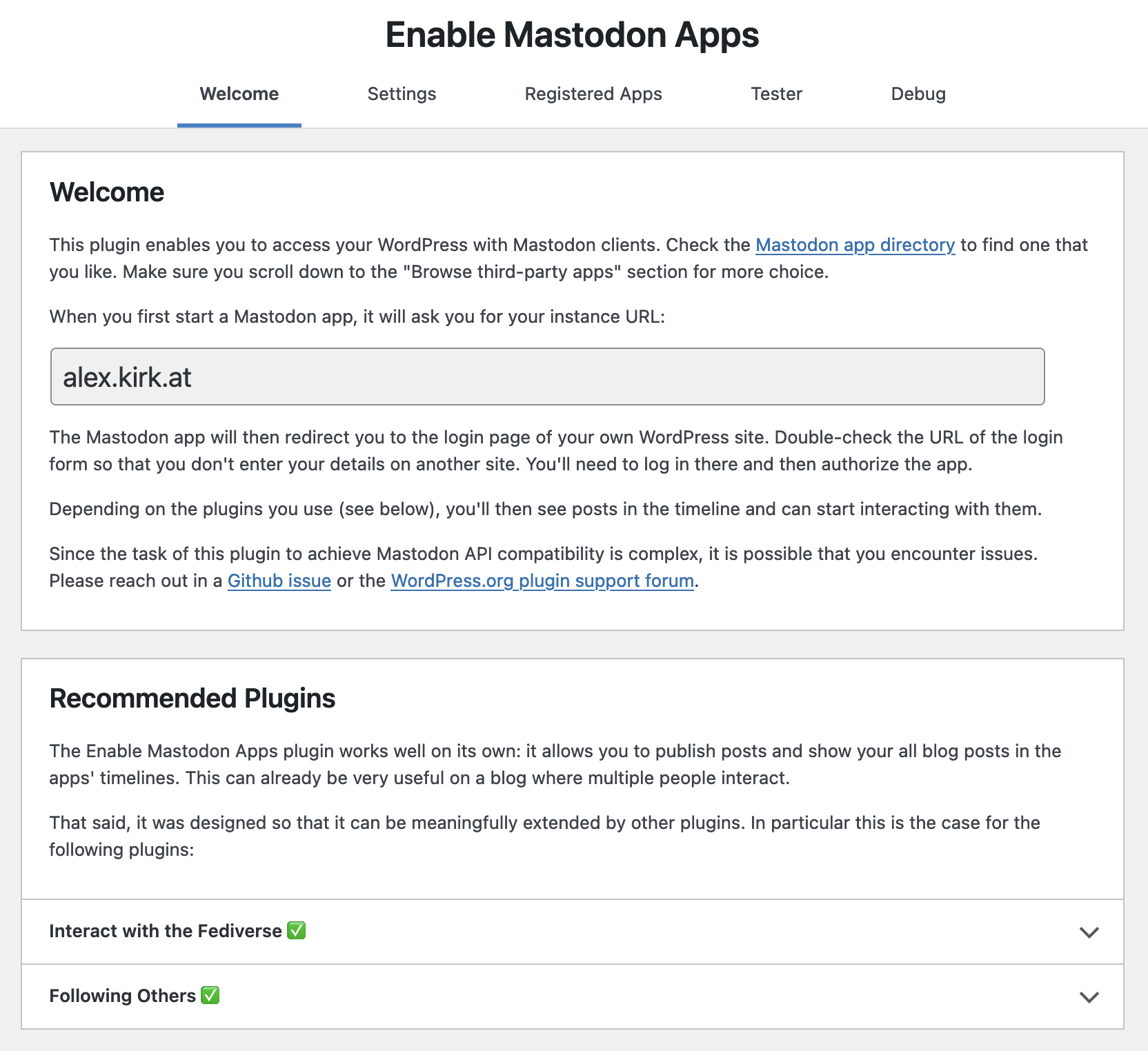 Enable Mastodon Apps