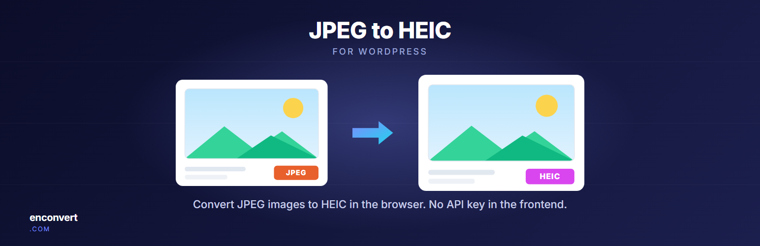 WordPress 外掛 EnConvert JPEG to HEIC 的封面圖片