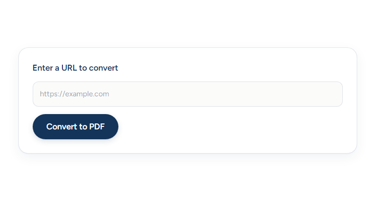 The live converter form on a published page, with the URL input and Convert button.
