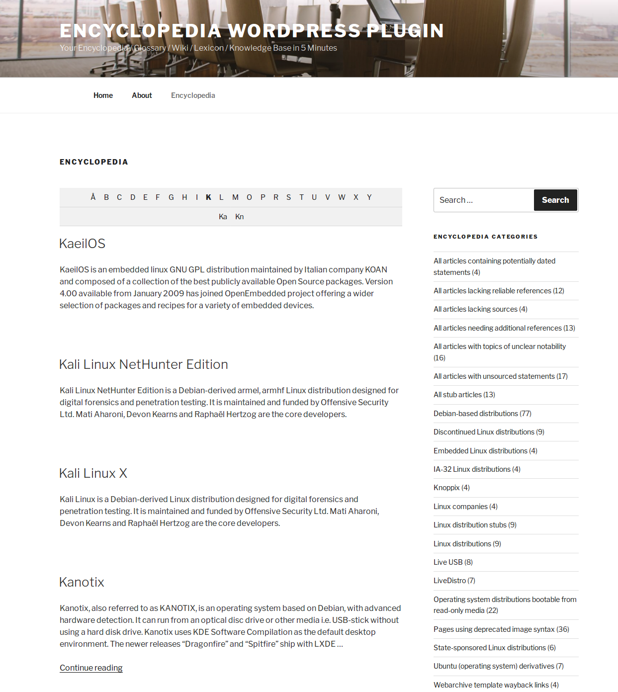 Example archive index page in TwentySeventeen theme