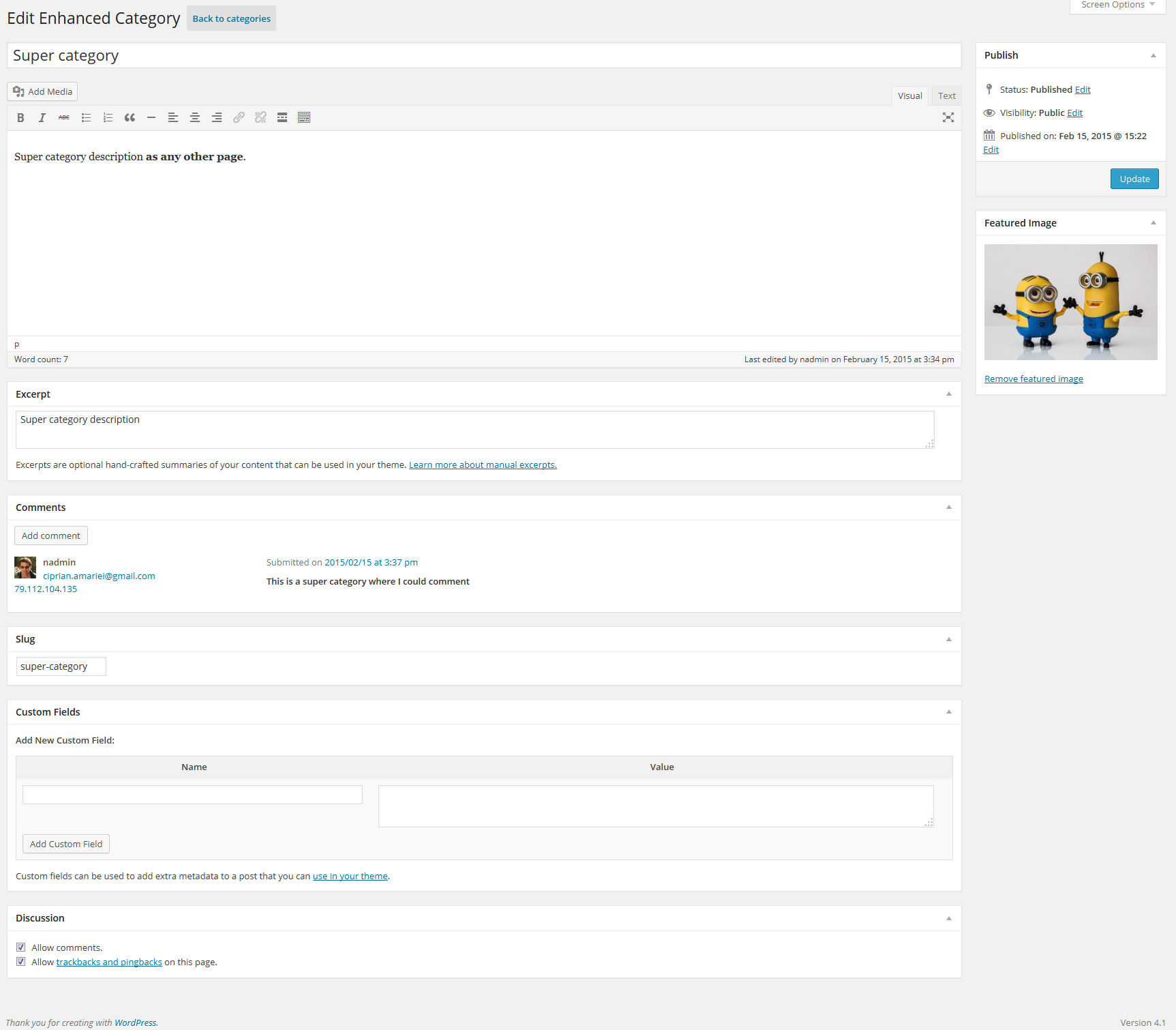 enhanced category pages wordpress org