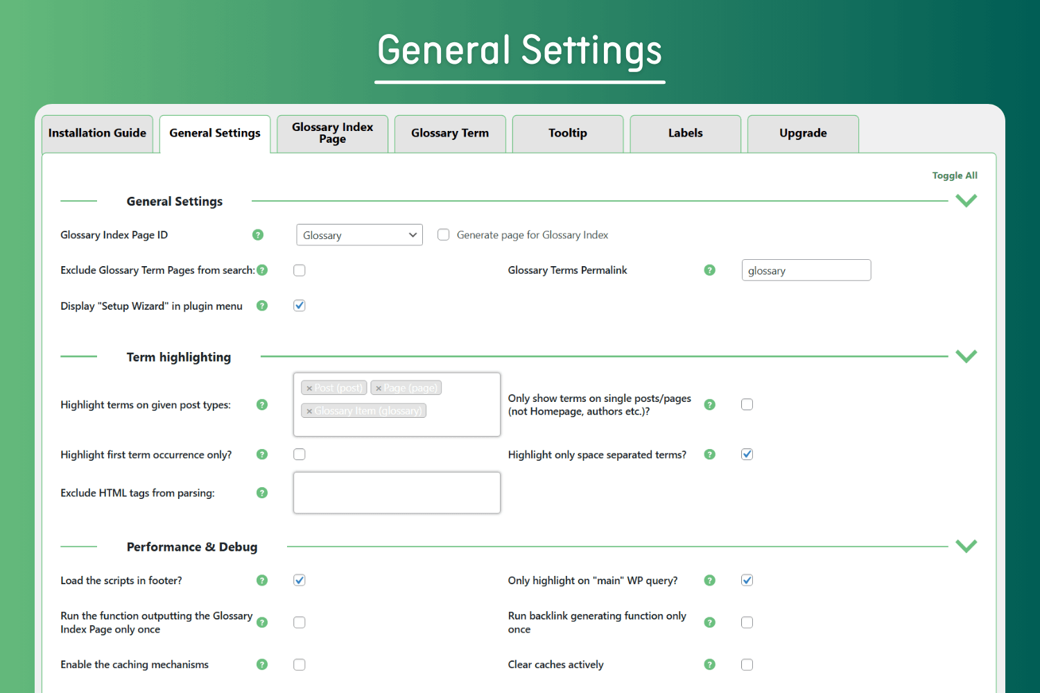 General Settings