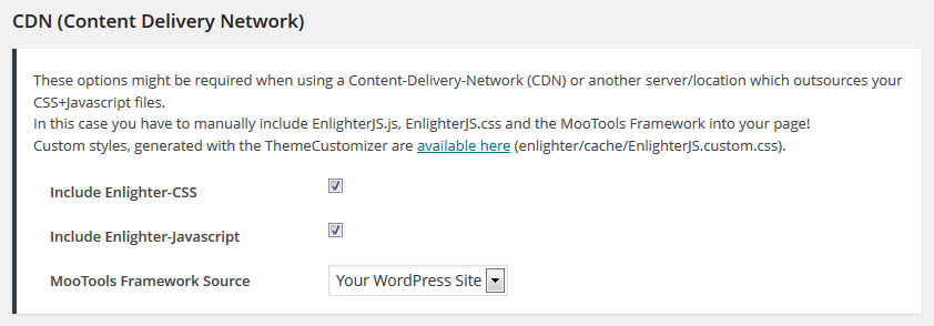 Special options for use with a CDN (Content Delivery Network)