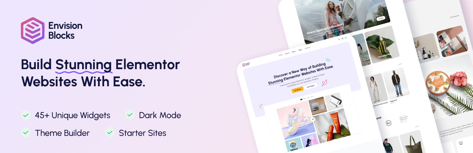 Envision Blocks – Unique Elementor Widgets & Addons.