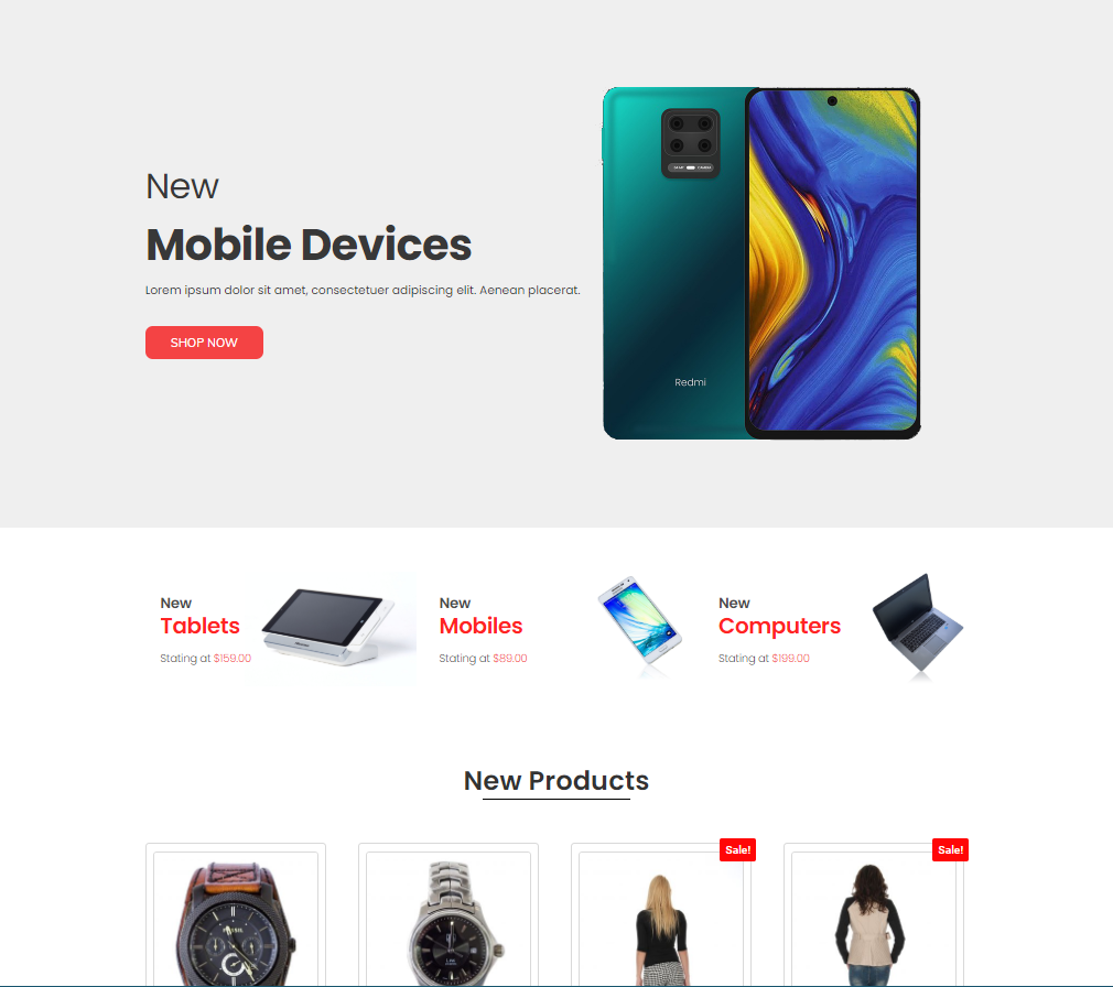 WooCommerce Elementor Homepage Template #4