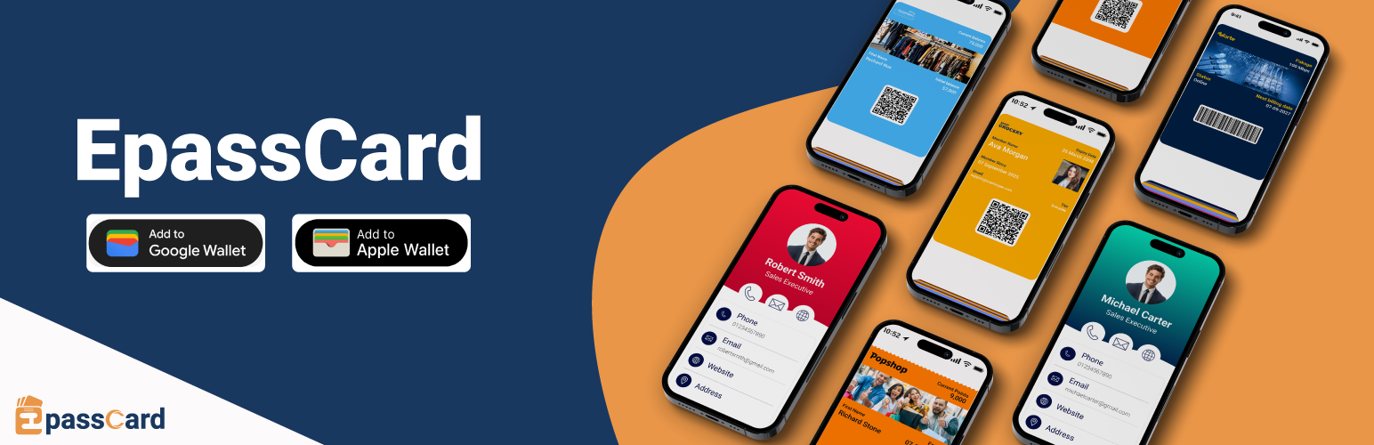 WordPress 外掛 EpassCard – Apple & Google Wallet Passes for Loyalty, Memberships, Events & Gift Cards 的封面圖片
