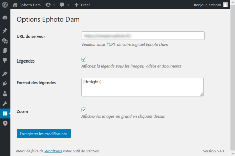 Administration interface