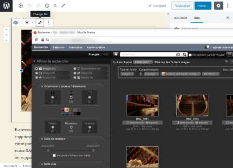 Insert a block, call the Ephoto Dam software and select a media file