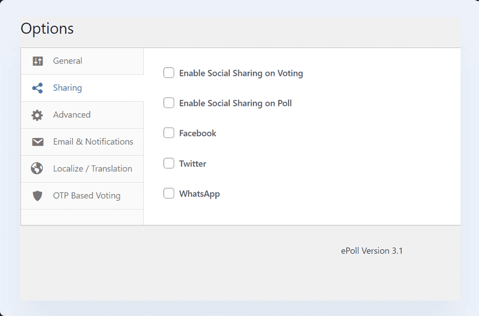 WP Poll Maker -Poll plugin social sharing setting